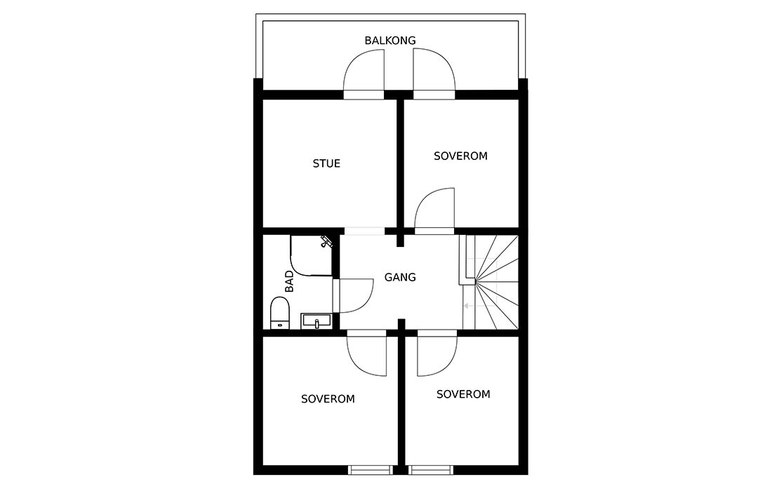 Soverom 2 – til venstre for trappen